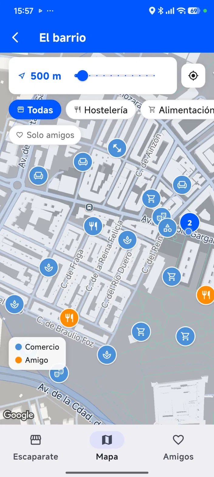 Mapa del barrio en vitryna